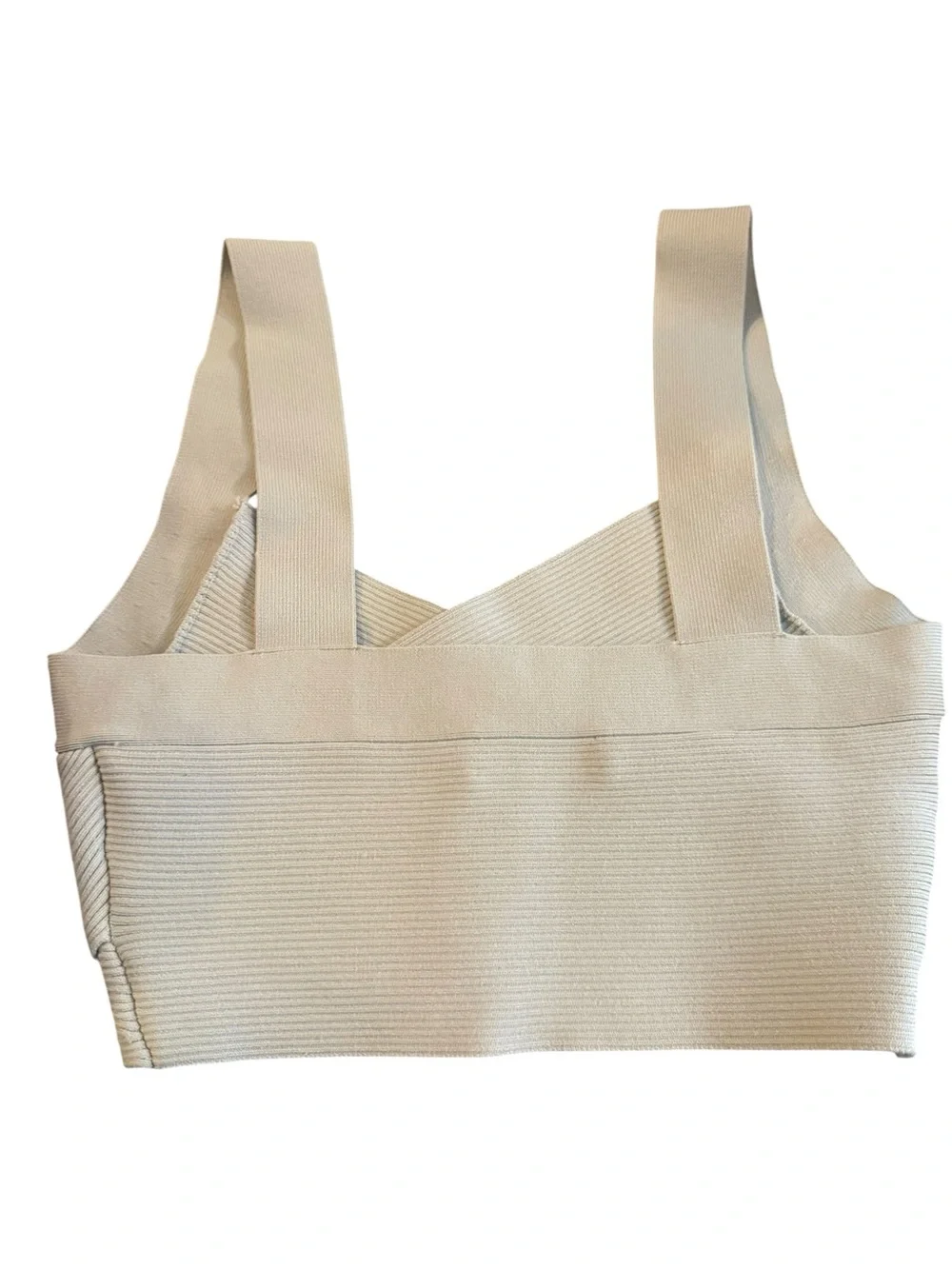 Babton sculpt mint Ribbed Cross-Front in Cream size small - Picture 2 of 3